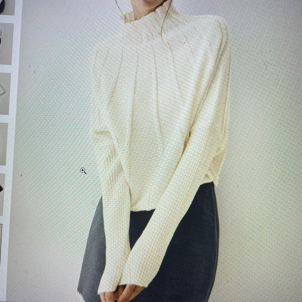 Sweater long sleeve Piping Detail Mock Neck Slouchy Oversized Size Large or 8/10